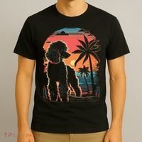 Poodle 80s Sunset Vintage Retro Style T-Shirt thumb 3
