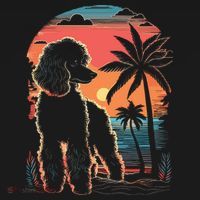 Poodle 80s Sunset Vintage Retro Style T-Shirt thumb 7