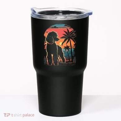 Poodle 80s Sunset Vintage Retro Style Tumbler