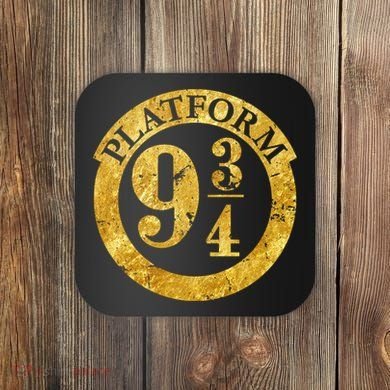 Platform 9 34 Golden Logo Coaster