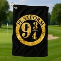 Platform 9 34 Golden Logo Golf Towel thumb 1