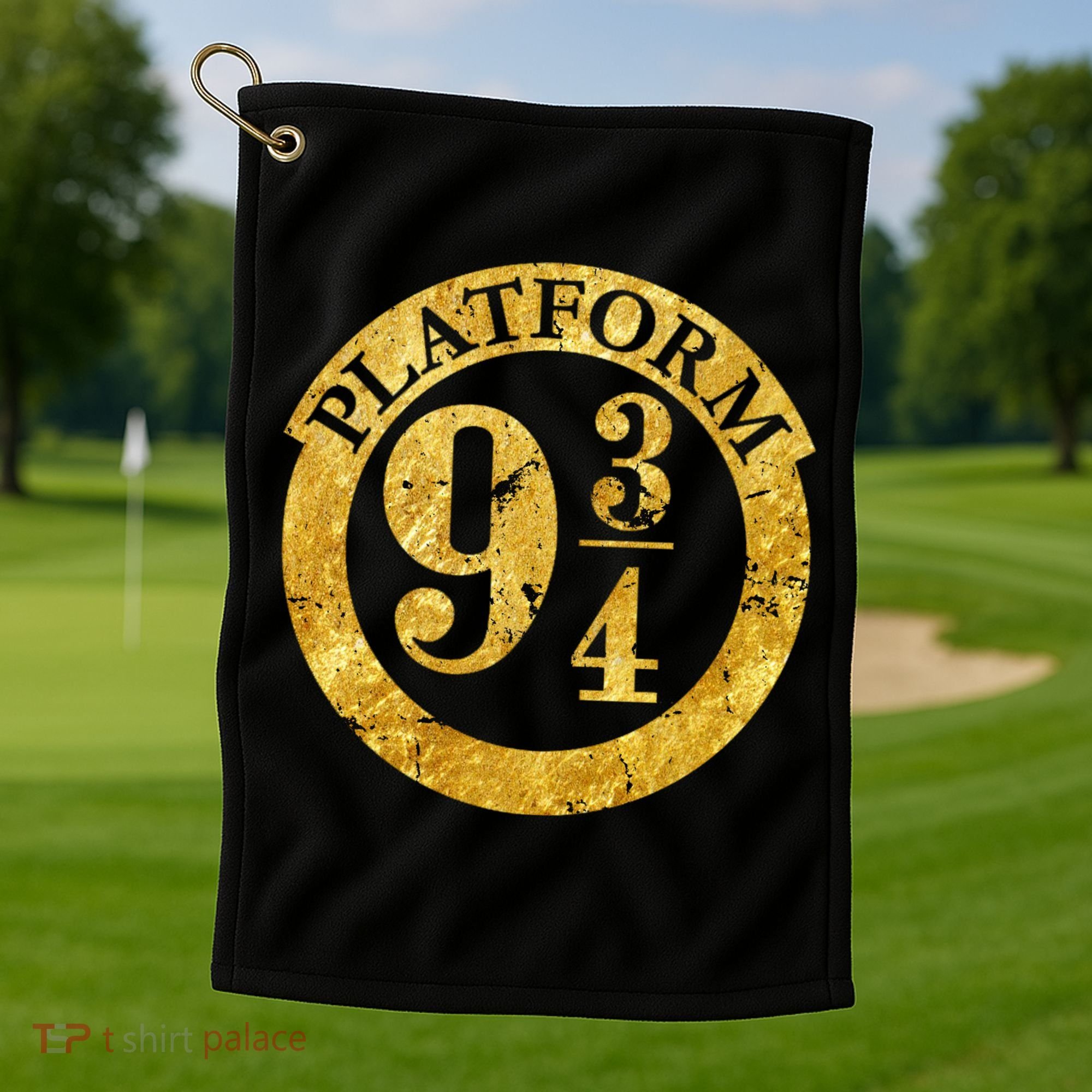 Platform 9 34 Golden Logo Golf Towel