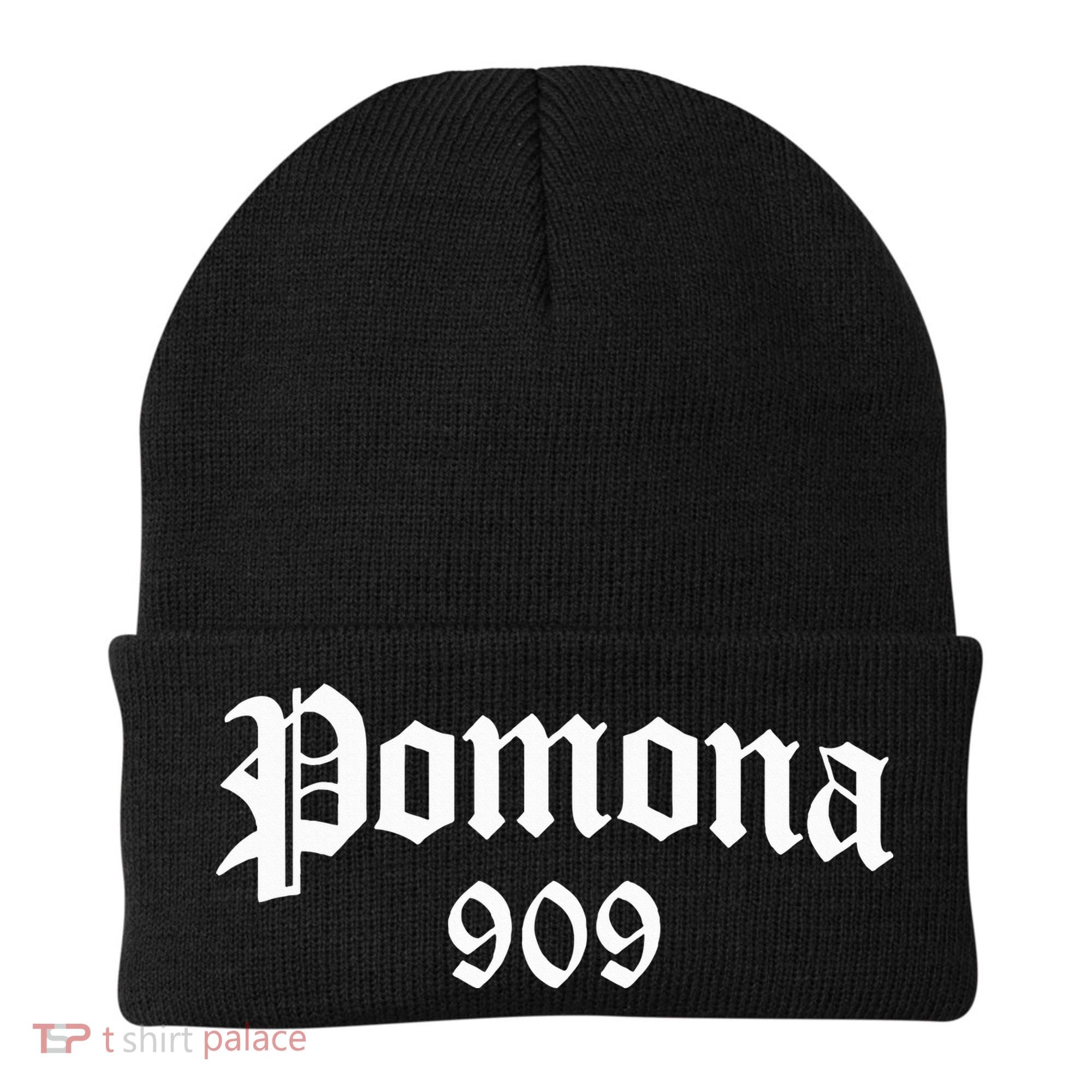 Pomona 909 Area Code Og Chicano Pride Mexican Tattoo Biker Beanie