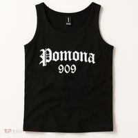 Pomona 909 Area Code Og Chicano Pride Mexican Tattoo Biker Tank Top thumb 2