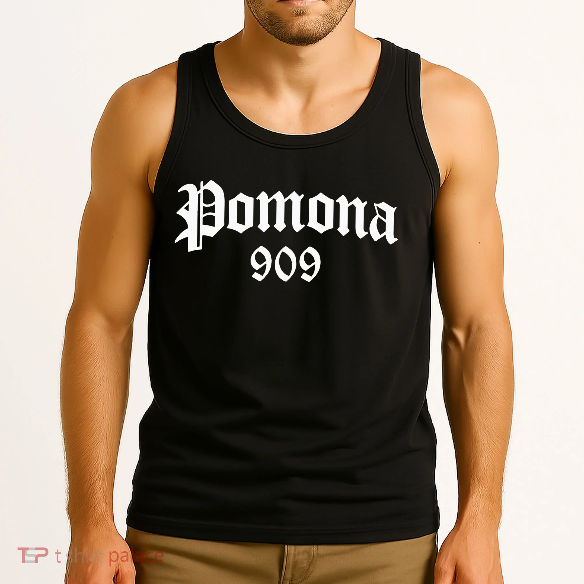 Pomona 909 Area Code Og Chicano Pride Mexican Tattoo Biker Tank Top