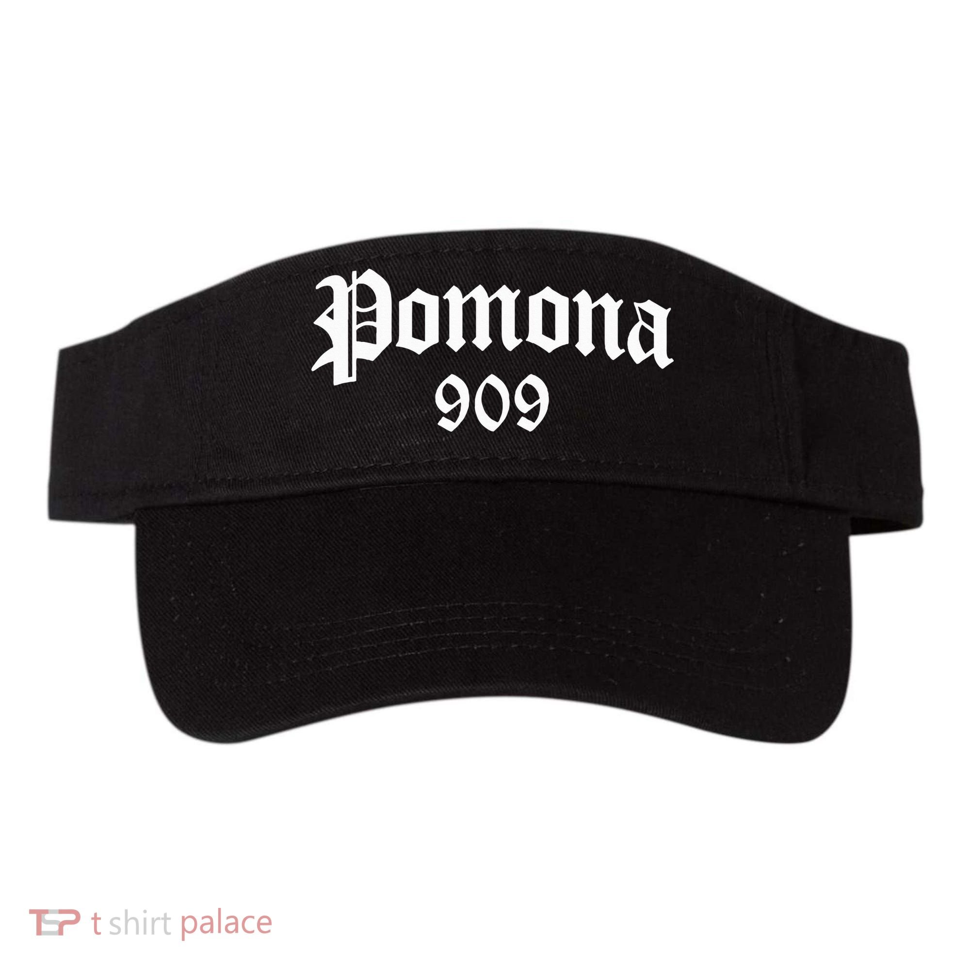 Pomona 909 Area Code Og Chicano Pride Mexican Tattoo Biker Visor