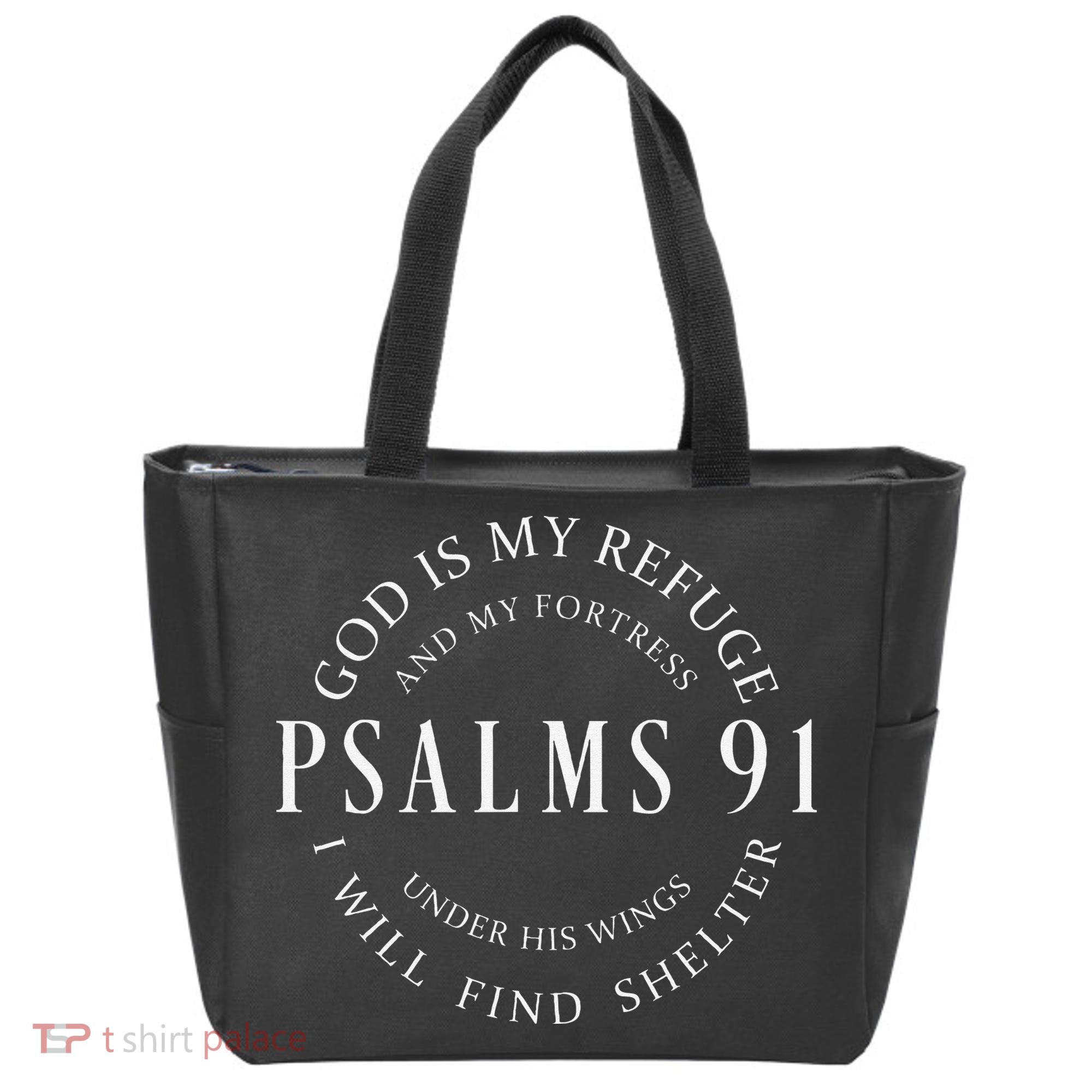 Psalms 91 Christian Blessed Christ Jesus Tote Bag