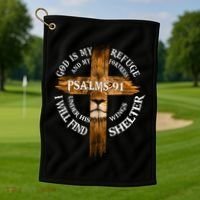 Psalms 91 Christian Blessed Religious Hymn Christ Jesus Love Golf Towel thumb 1
