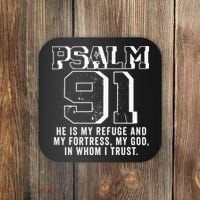 Psalm 91 Christian Bible Verse God Is My Refuge Psalm 91 Coaster thumb 0
