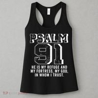 Psalm 91 Christian Bible Verse God Is My Refuge Psalm 91 Women's Tank Top thumb 3