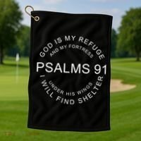Pslams 91 God Is My Refuge Golf Towel thumb 1