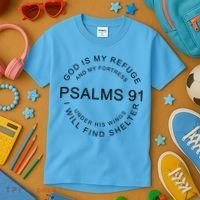 Pslams 91 God Is My Refuge Kids T-Shirt thumb 3