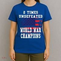 Patriotic American 2 Times Undefeated World War Champs Gift T-Shirt thumb 4