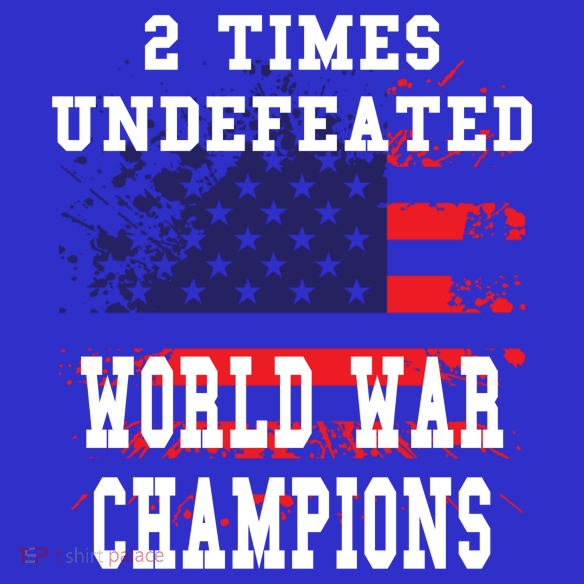 Patriotic American 2 Times Undefeated World War Champs Gift Visor