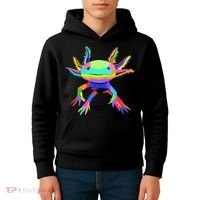 Pop Art Axolotl funny animals lover Kids Hoodie thumb 4