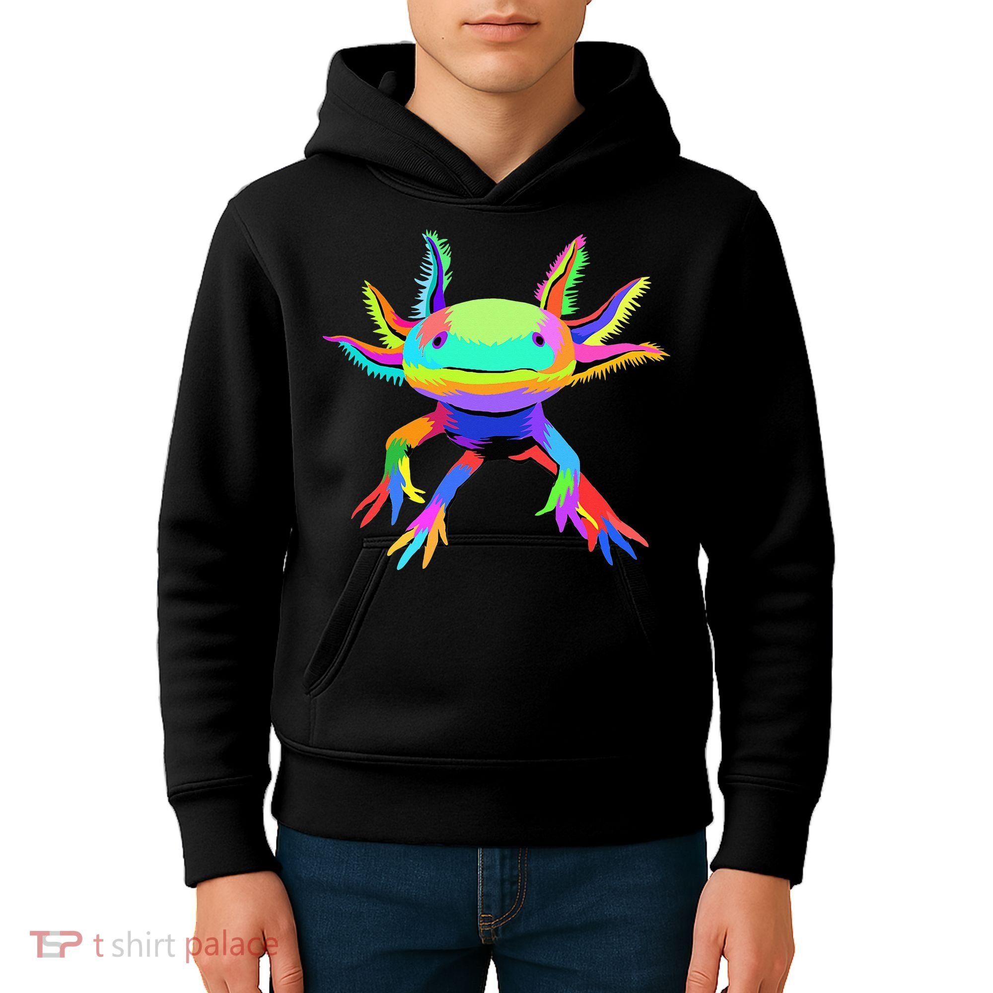 Pop Art Axolotl funny animals lover Kids Hoodie