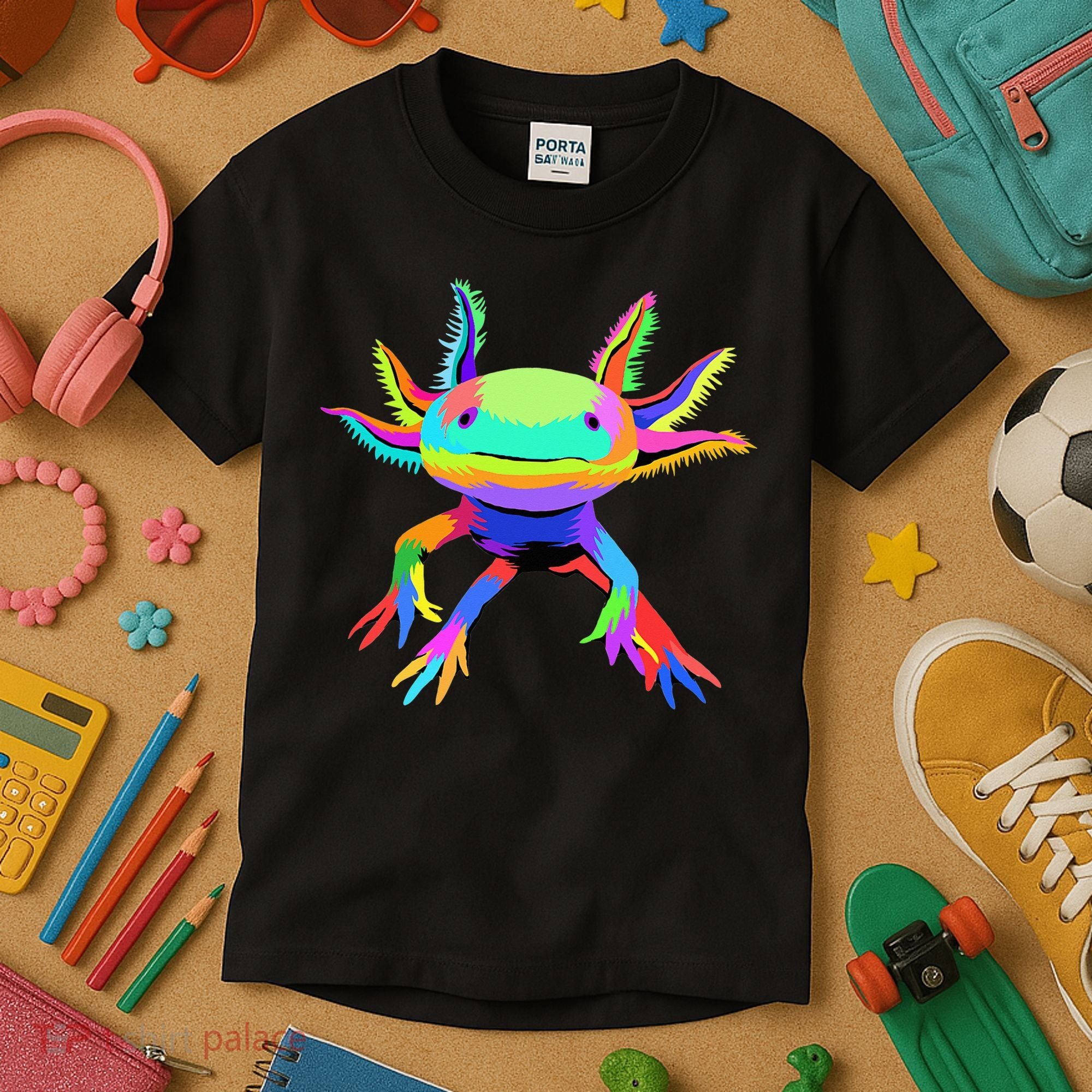 Pop Art Axolotl funny animals lover Kids T-Shirt