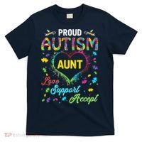 Proud Autism Aunt Love Support Accept Help Awareness T-Shirt thumb 0