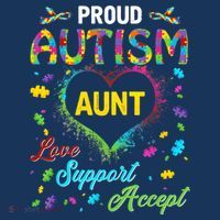 Proud Autism Aunt Love Support Accept Help Awareness Women's Hoodie thumb 2