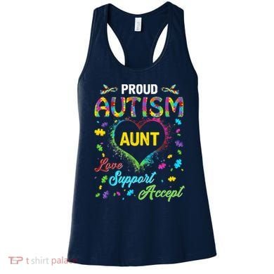 Proud Autism Aunt Love Support Accept Help Awareness Women's Tank Top