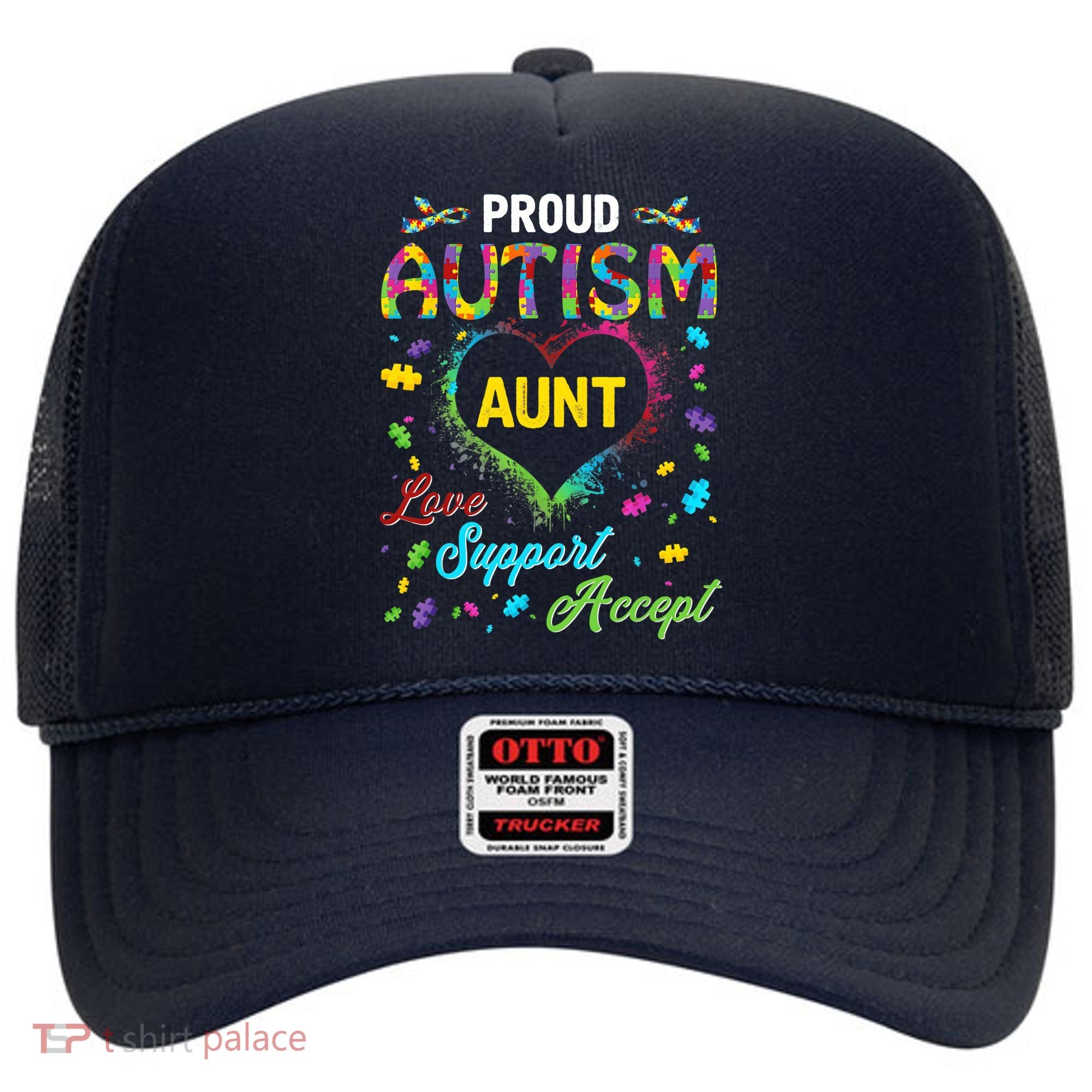 Proud Autism Aunt Love Support Accept Help Awareness Hat