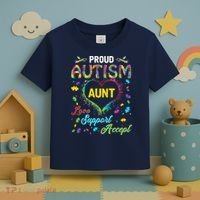 Proud Autism Aunt Love Support Accept Help Awareness Toddler T-Shirt thumb 3