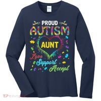 Proud Autism Aunt Love Support Accept Help Awareness Women's Long Sleeve Shirt thumb 0