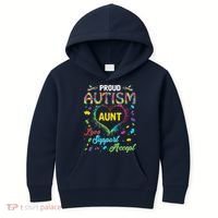 Proud Autism Aunt Love Support Accept Help Awareness Kids Hoodie thumb 0