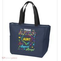 Proud Autism Aunt Love Support Accept Help Awareness Tote Bag thumb 3