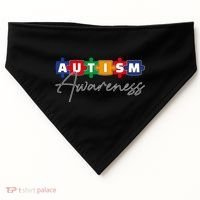 Puzzle Autism Awareness Month Gift USA-Made Doggie Bandana thumb 0