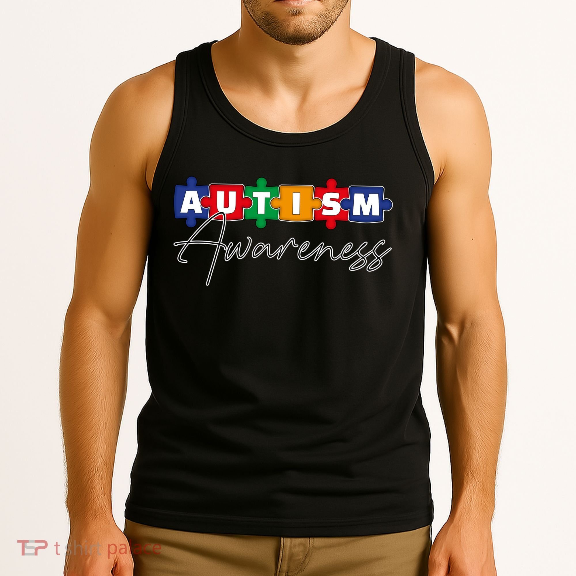 Puzzle Autism Awareness Month Gift Tank Top