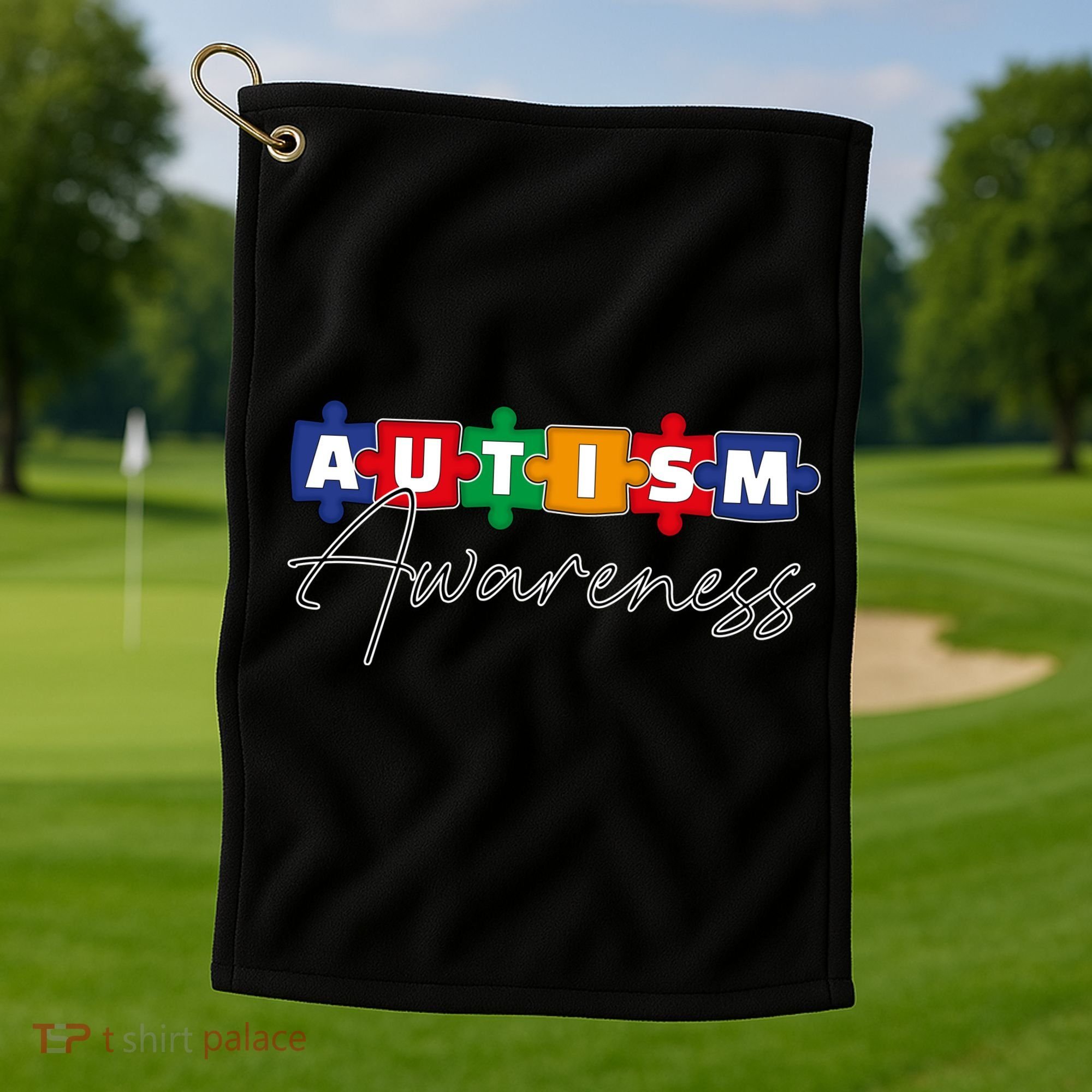 Puzzle Autism Awareness Month Gift Golf Towel