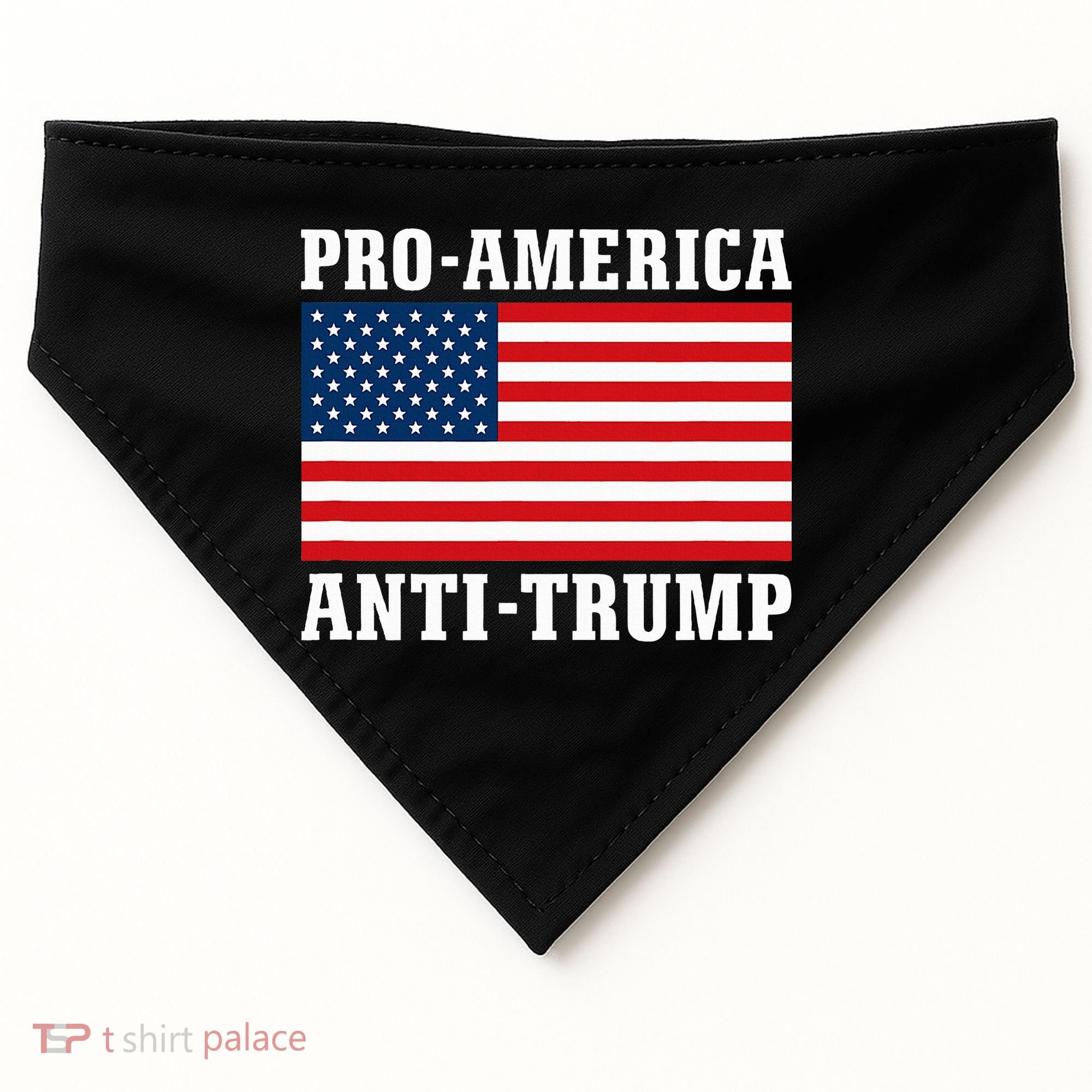 Pro America Anti Trump USA-Made Doggie Bandana