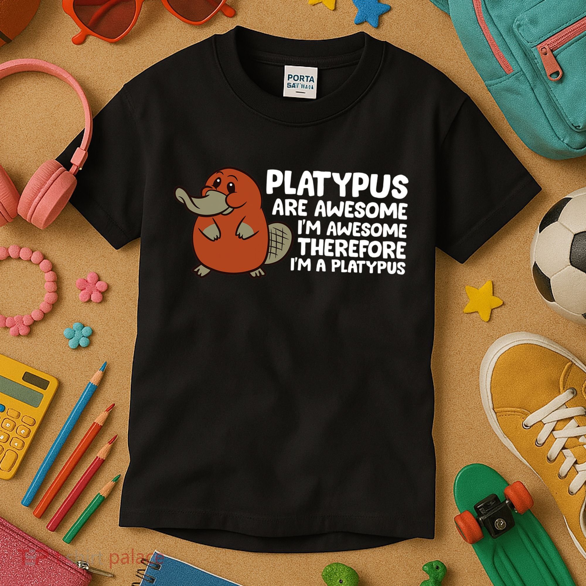 Platypus Are Awesome Im Awesome Therefore Im A Platypus Kids T-Shirt