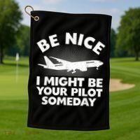 Pilot Aviation Airplane Pilot Golf Towel thumb 1