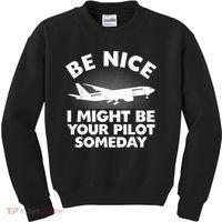 Pilot Aviation Airplane Pilot Kids Sweatshirt thumb 0