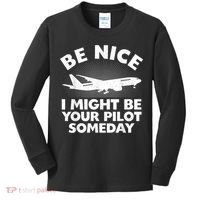 Pilot Aviation Airplane Pilot Kids Long Sleeve Shirt thumb 0