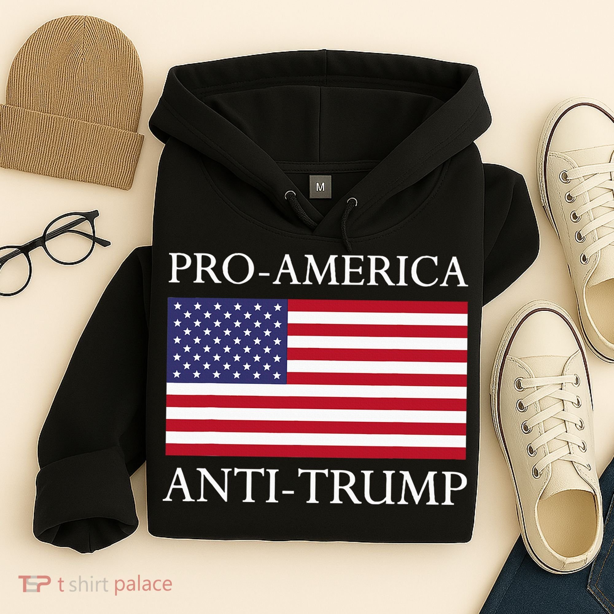 Proamerica Antitrump American Usa Flag Resist Hoodie