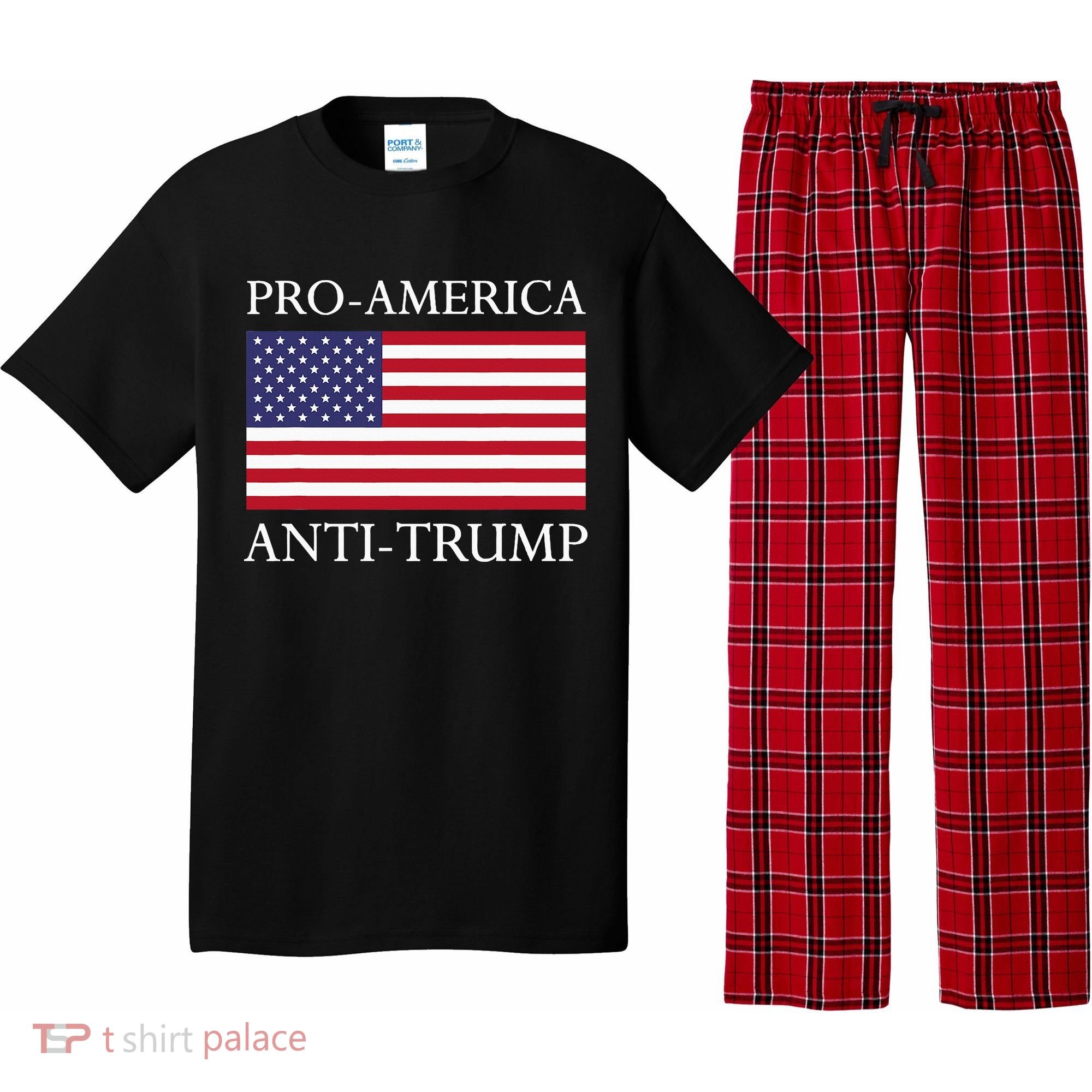 Proamerica Antitrump American Usa Flag Resist Pajama Set