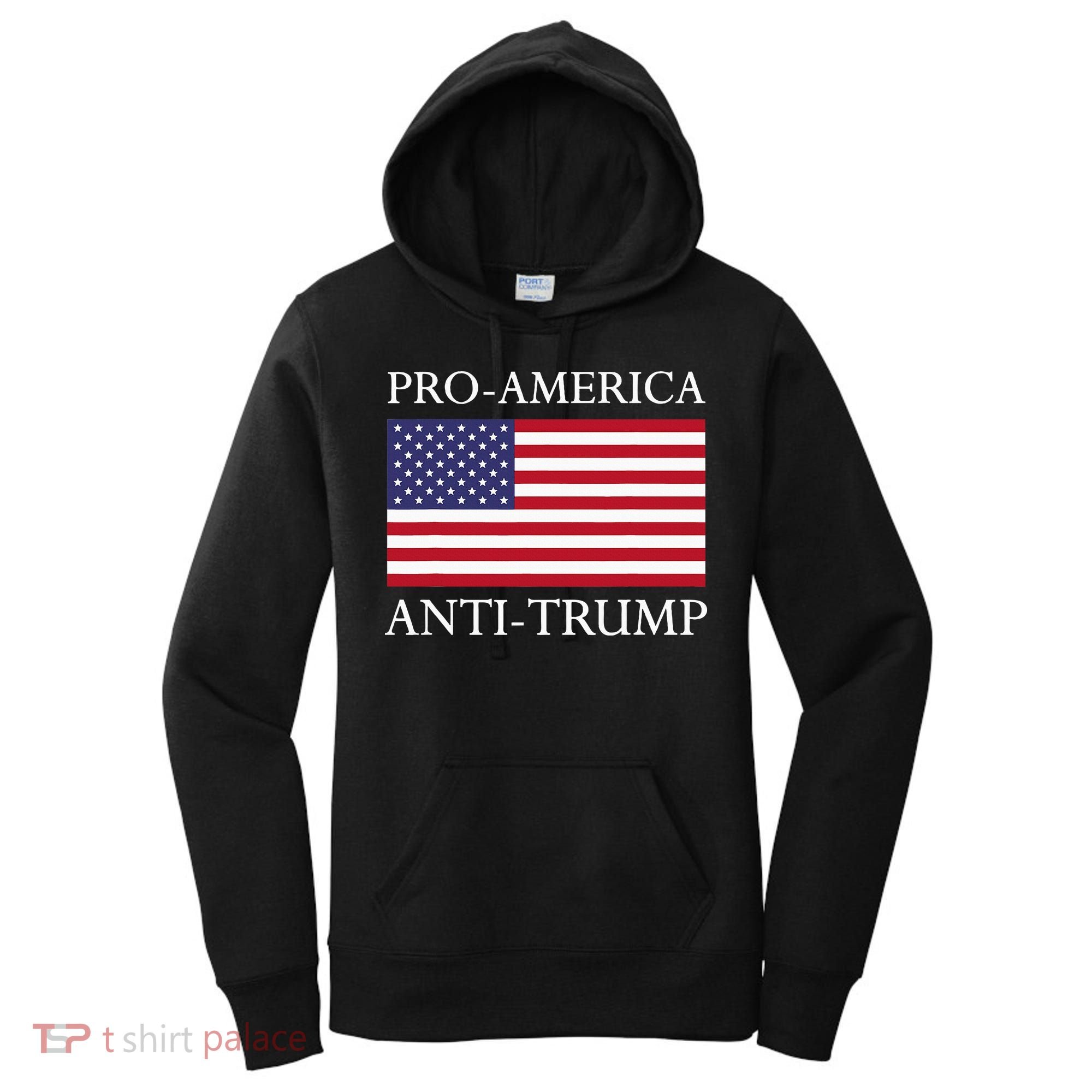 Proamerica Antitrump American Usa Flag Resist Women's Hoodie