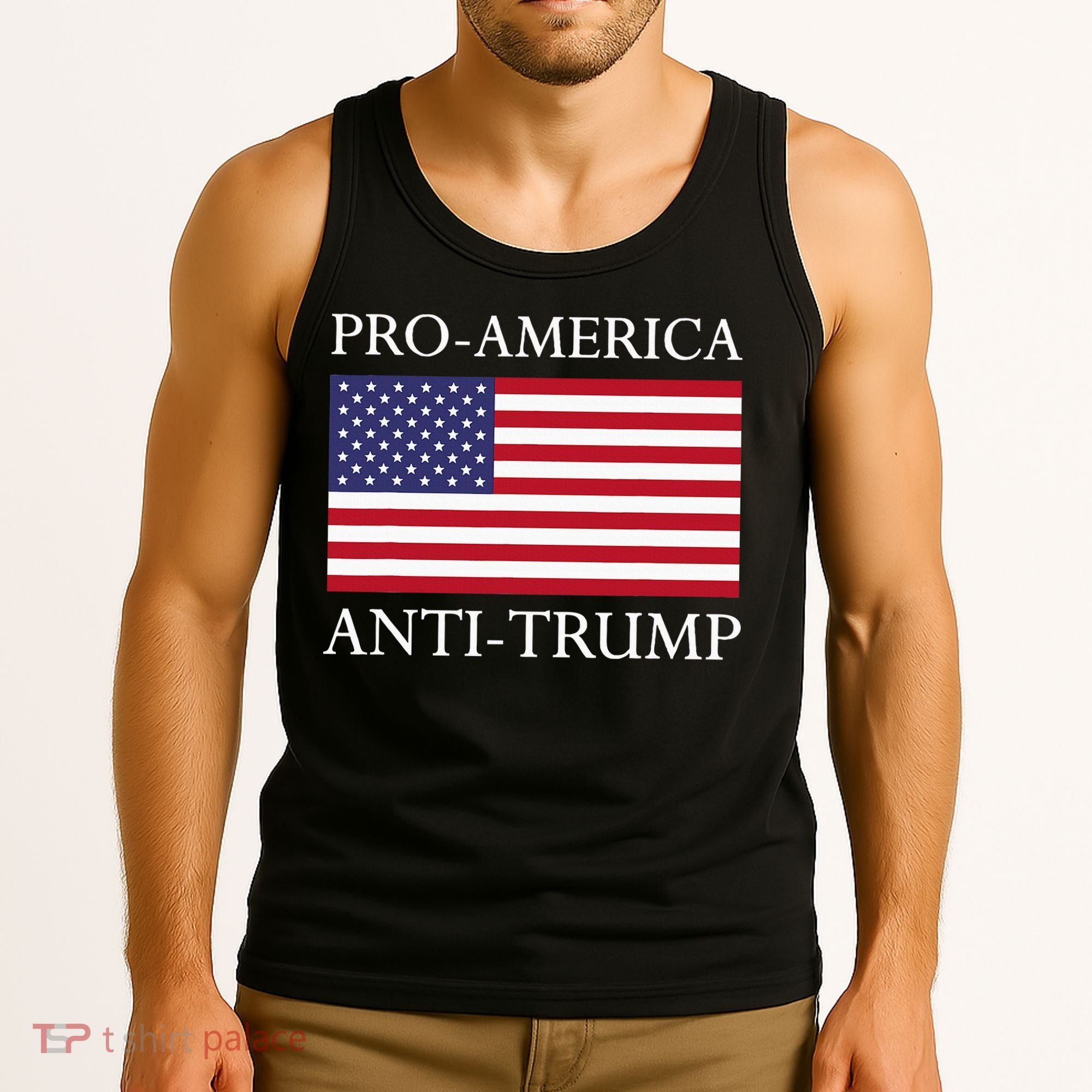 Proamerica Antitrump American Usa Flag Resist Tank Top