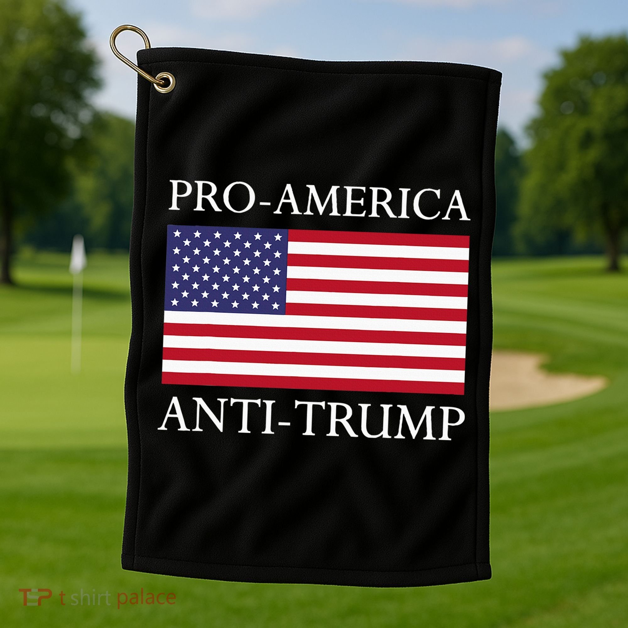 Proamerica Antitrump American Usa Flag Resist Golf Towel