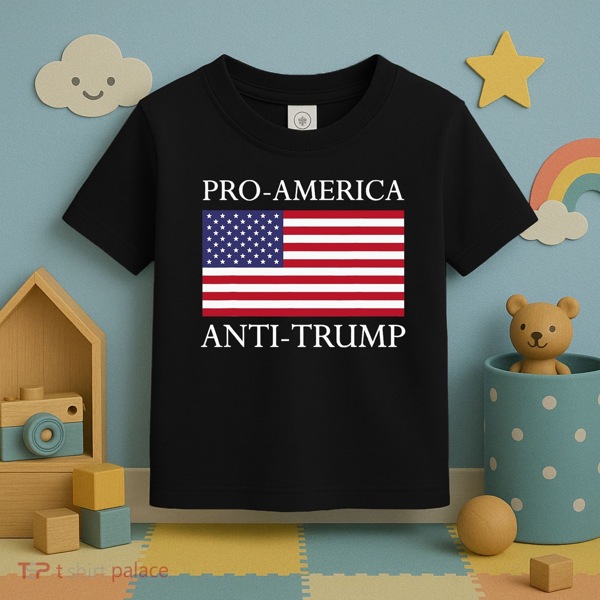 Proamerica Antitrump American Usa Flag Resist Toddler T-Shirt