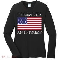 Proamerica Antitrump American Usa Flag Resist Women's Long Sleeve Shirt thumb 0