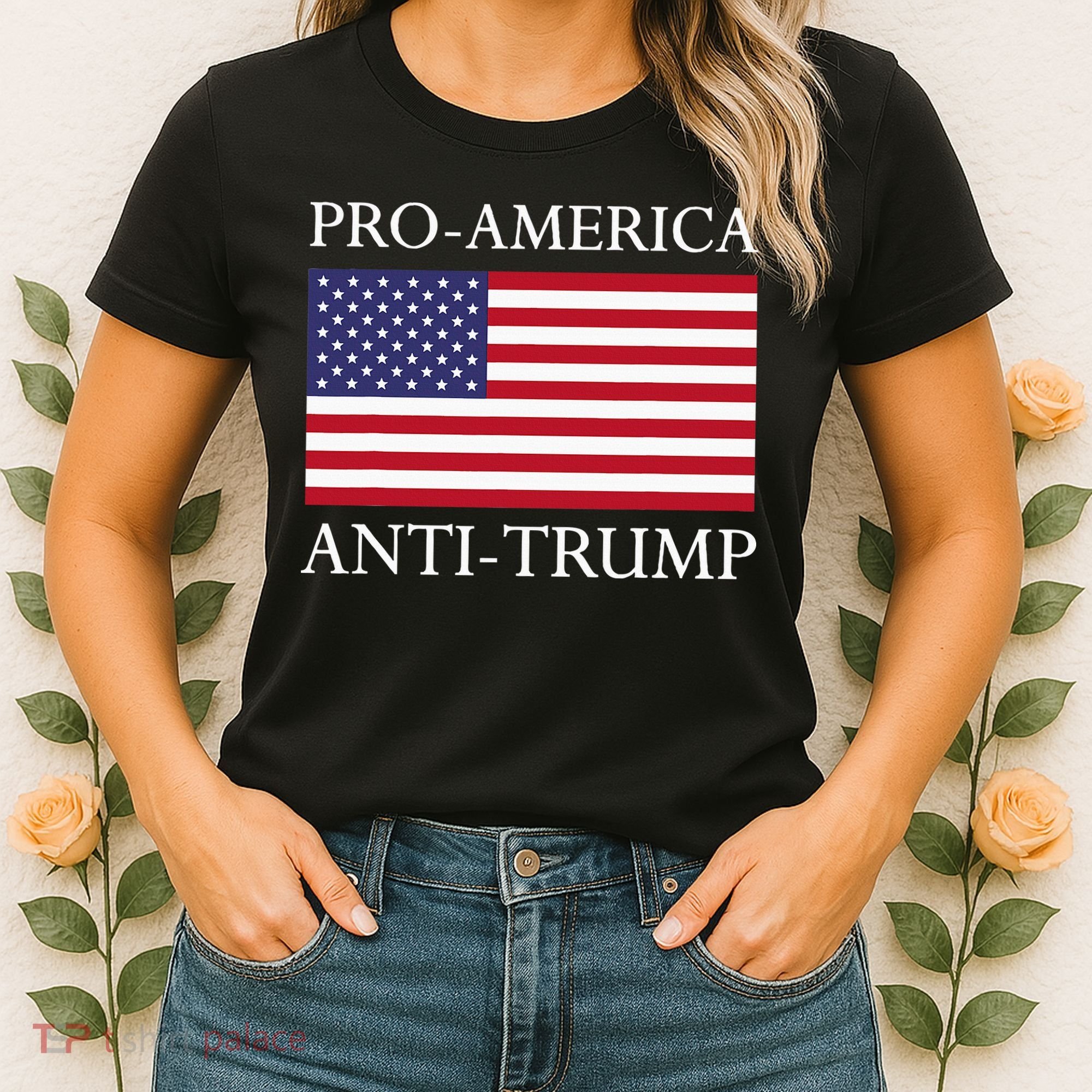 Proamerica Antitrump American Usa Flag Resist Women's T-Shirt