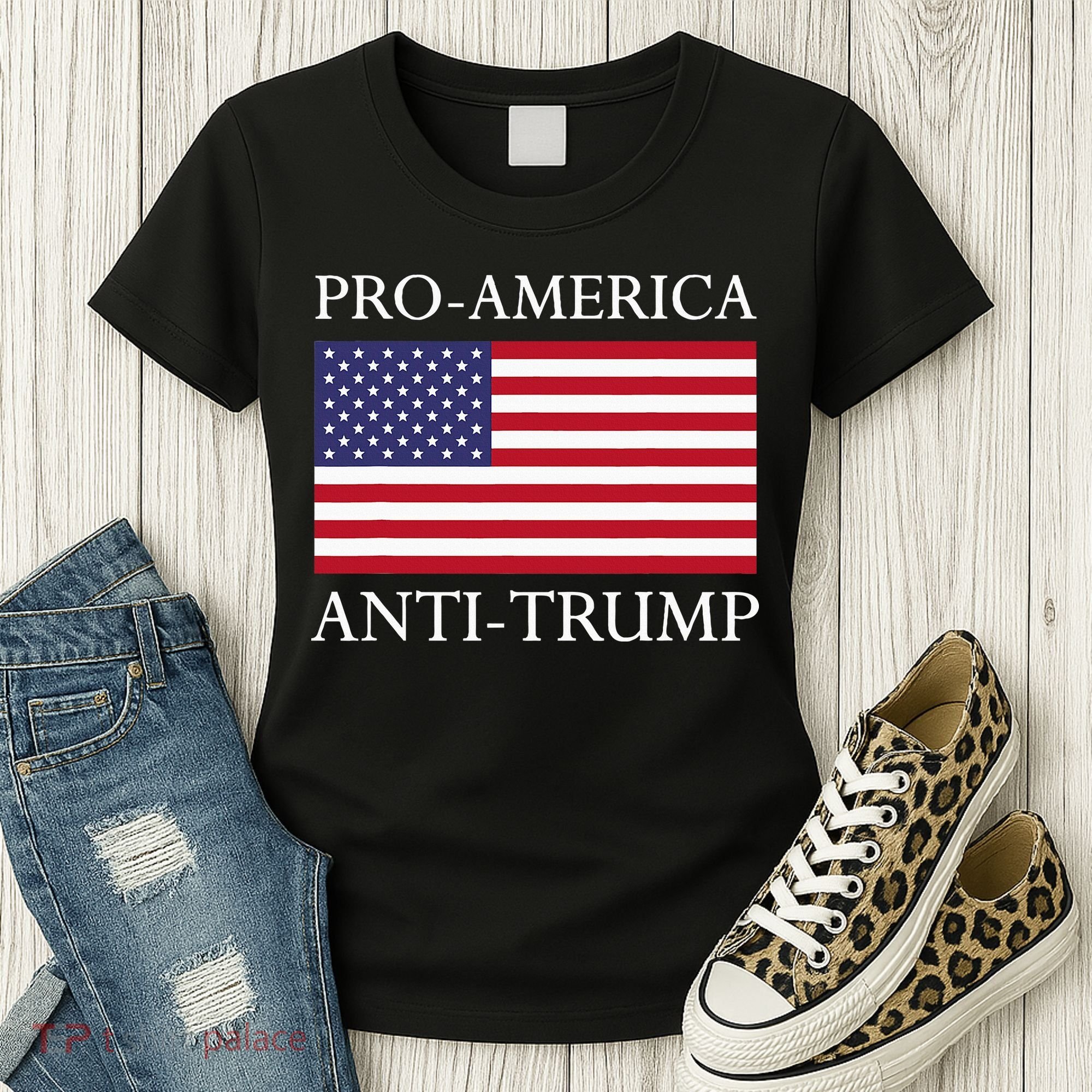 Proamerica Antitrump American Usa Flag Resist Women's T-Shirt