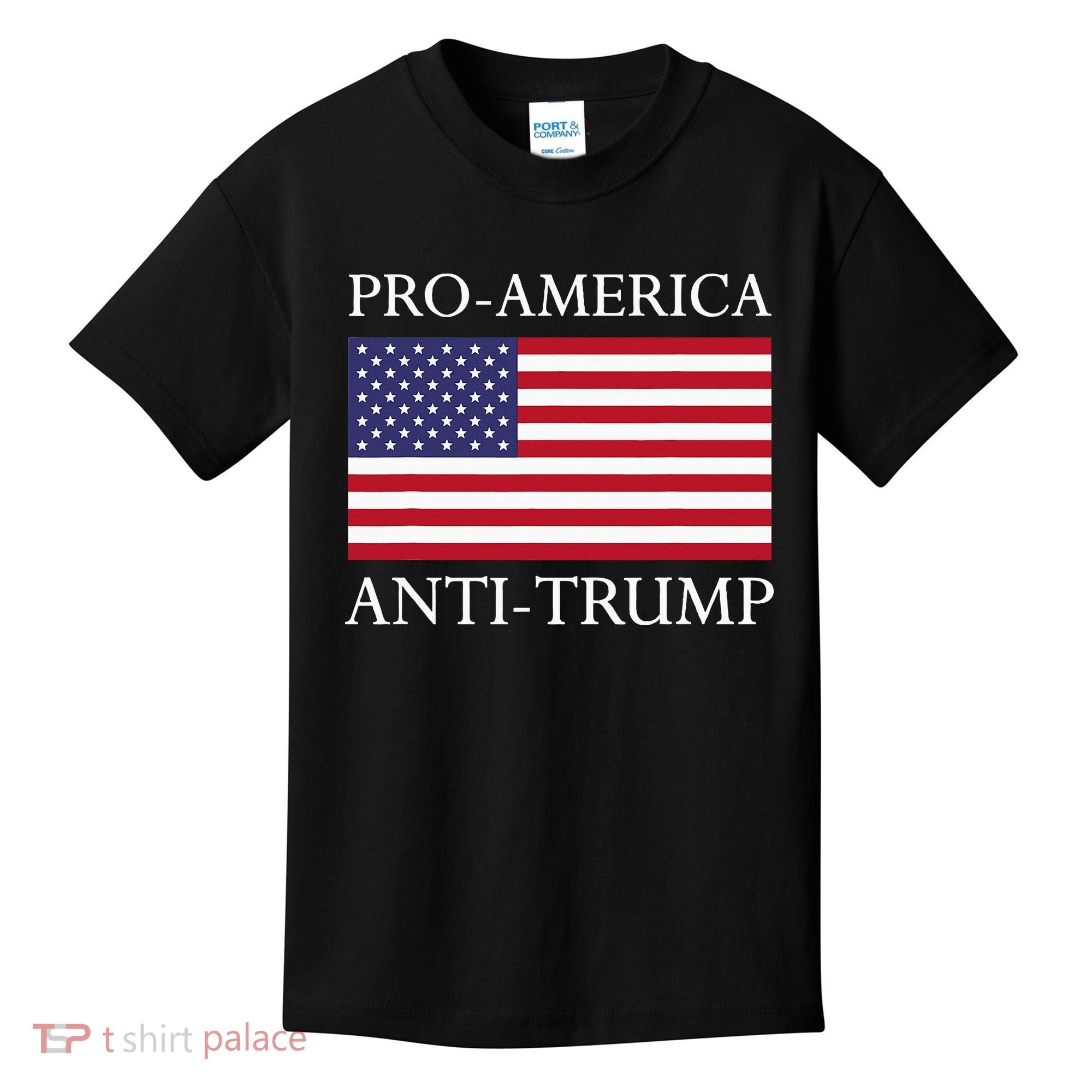 Proamerica Antitrump American Usa Flag Resist Kids T-Shirt