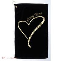 Proud Army Aunt Gift Military Aunt Gift Camouflage Cute Gift Golf Towel thumb 0