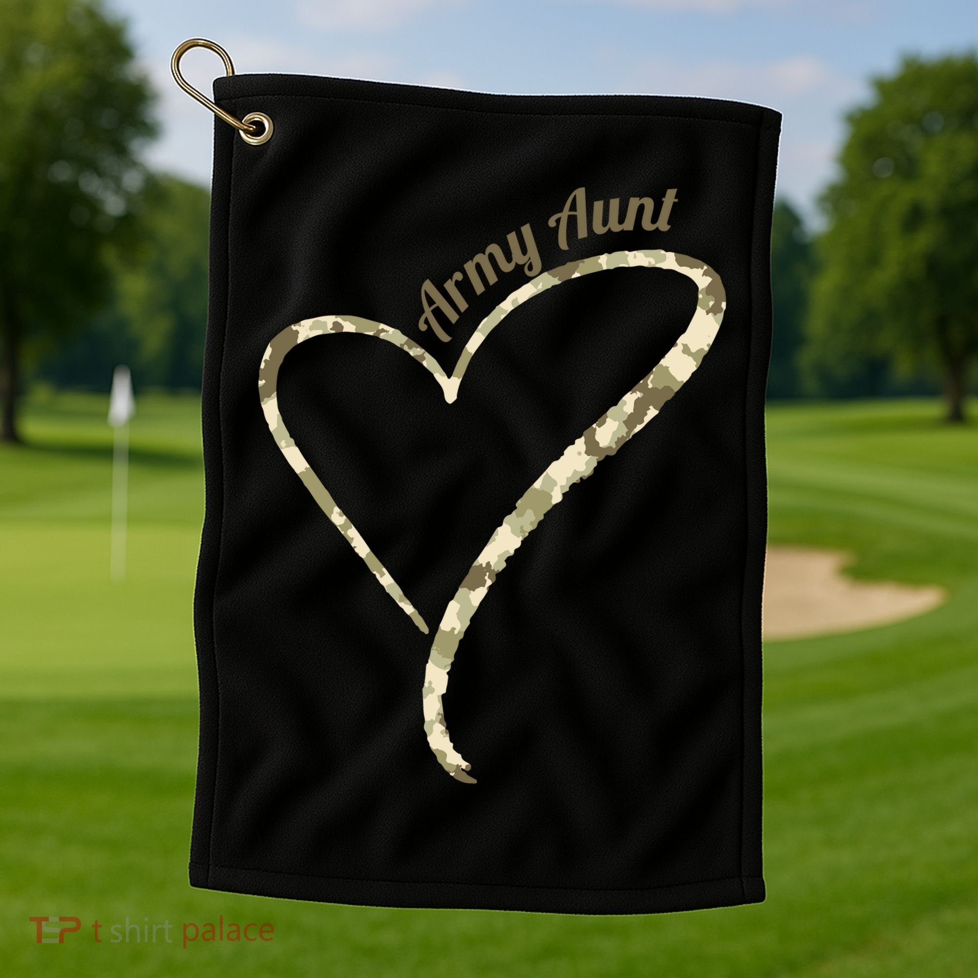 Proud Army Aunt Gift Military Aunt Gift Camouflage Cute Gift Golf Towel