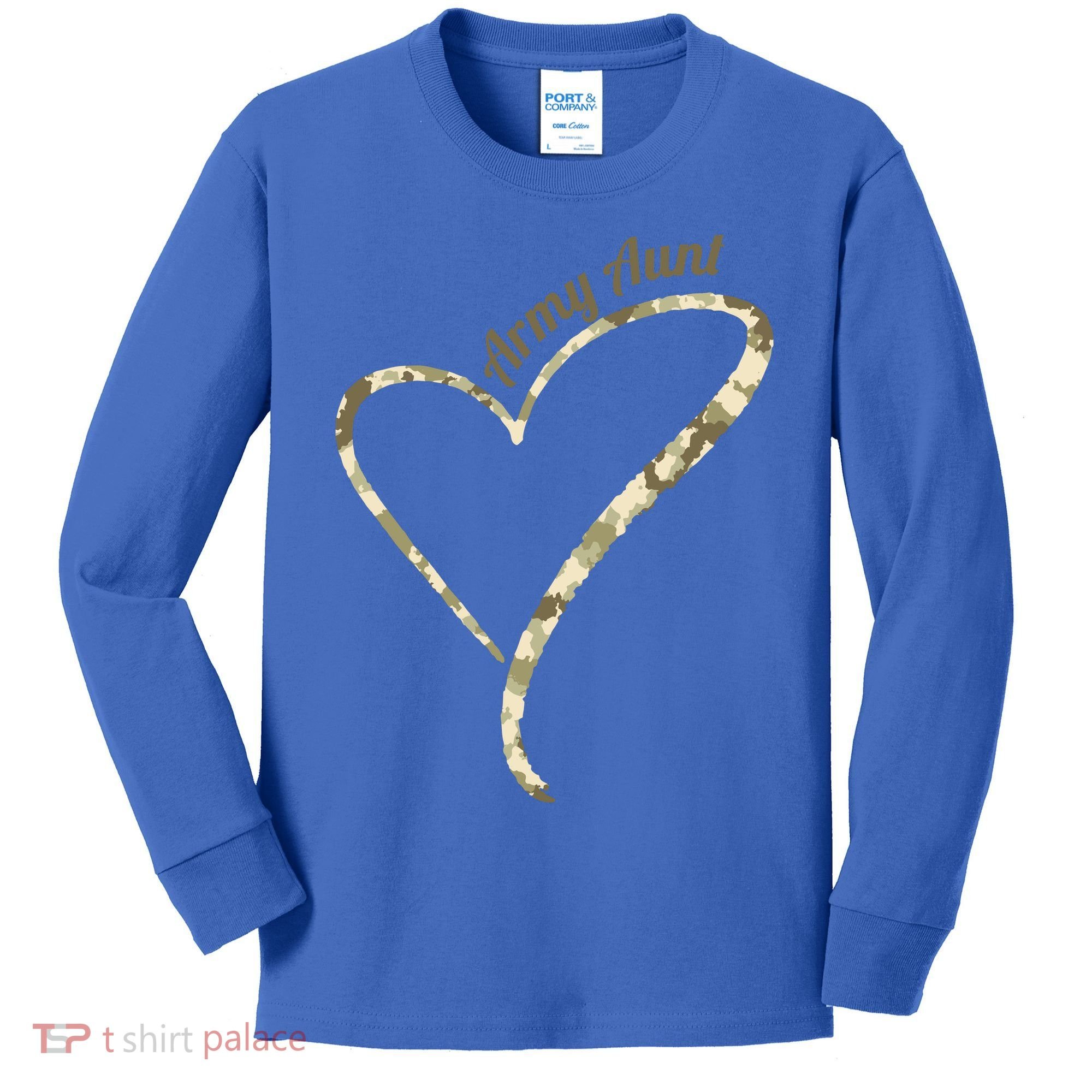 Proud Army Aunt Gift Military Aunt Gift Camouflage Cute Gift Kids Long Sleeve Shirt